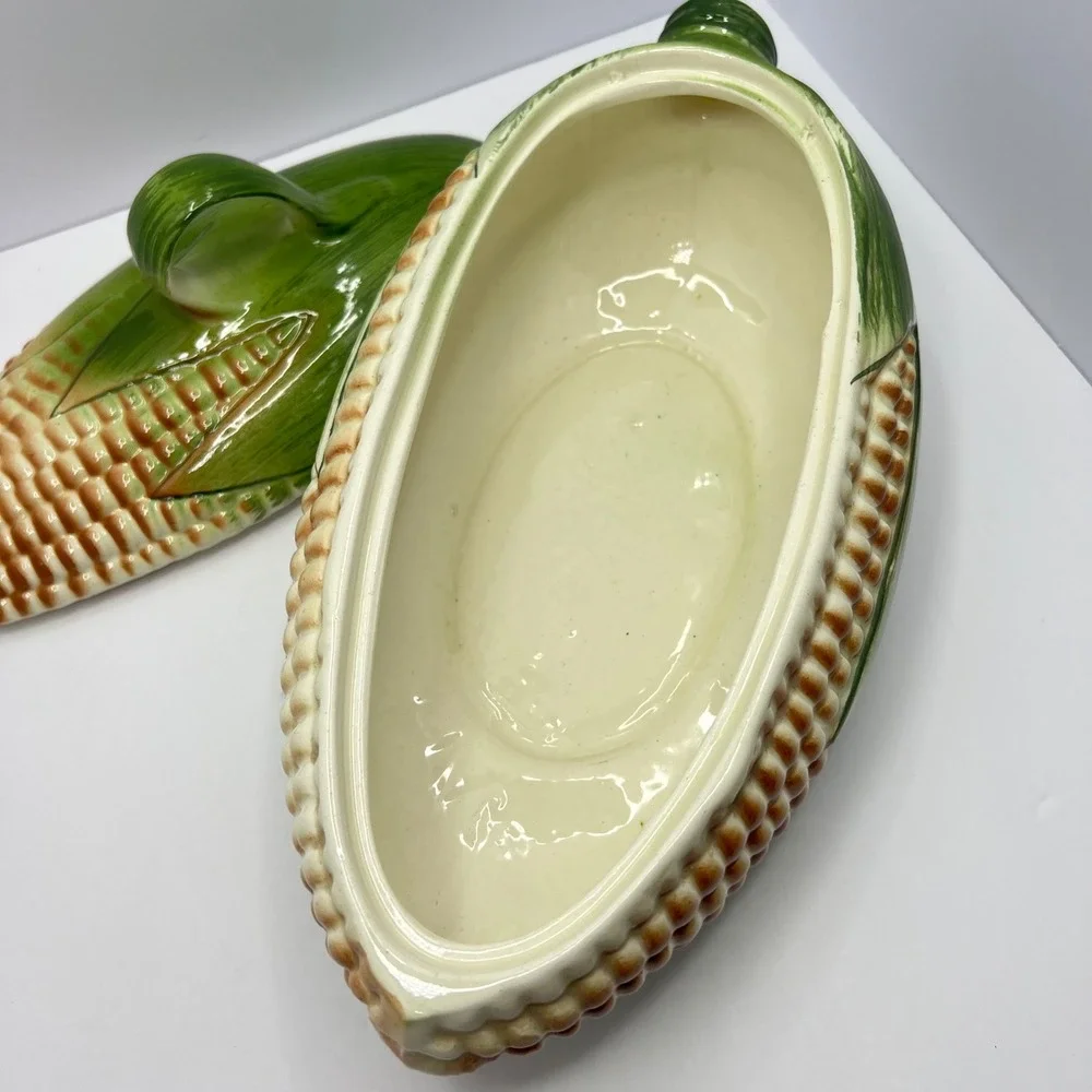 Vintage Corn Ceramic Tureen 14